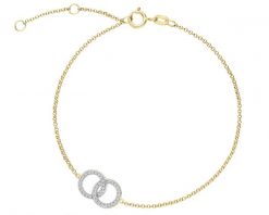 Bransoletka z żółtego złota z diamentami - koła - 0,09 ct - próba 585. Żółte bransoletki Apart, z diamentem, złote. W wyprzedaży za 1,651.30 zł.
