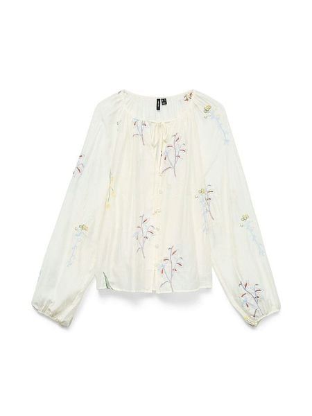 Vero Moda Bluzka w kolorze kremowym rozmiar: S. Brązowe bluzki Vero Moda, s, bez wzorów, bez kołnierzyka, bez ramiączek. Za 112.36 zł.