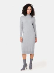 Gerry Weber Sukienka dzianinowa w kolorze szarym rozmiar: 48. Szare sukienki Gerry Weber, na co dzień, bez wzorów, z dzianiny, bez kołnierzyka, bez ramiączek, midi, proste. Za 367.95 zł.