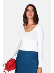 ASSUILI Koszulka w kolorze białym rozmiar: 36. Białe bluzki Assuili, bez wzorów, z bawełny, klasyczne, bez kołnierzyka, bez ramiączek. Za 78.99 zł.