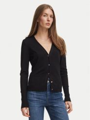 Fracomina Kardigan FR26WT8001K50601 Czarny Regular Fit. Czarne kardigany Fracomina, m, bez wzorów, z syntetyku. Za 244.99 zł.