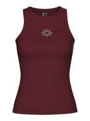 Pieces Top "May" w kolorze brązowym rozmiar: M. Brązowe topy Pieces, m, bez wzorów, bez kołnierzyka, bez ramiączek. Za 52.67 zł.