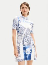 Desigual Sukienka codzienna MONSIEUR CHRISTIAN LACROIX Clavelitos 24SWVK54 Niebieski Regular Fit. Niebieskie sukienki Desigual, na co dzień, l, bez wzorów, z wiskozy, bez kołnierzyka, bez ramiączek, proste. Za 189.99 zł.
