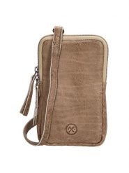 HIDE & STITCHES Skórzana torebka w kolorze szarobrązowym na telefon - 10 x 18 x 2,5 cm rozmiar: onesize. Brązowe torby na ramię HIDE & STITCHES, bez wzorów, z materiału, przez ramię, bez dodatków. Za 86.99 zł.