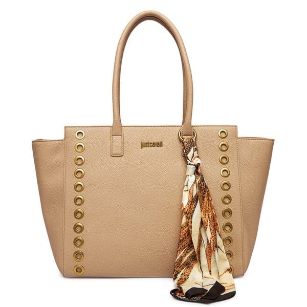 Torebka Just Cavalli. Brązowe shopper Just Cavalli, bez wzorów, bez dodatków. Za 849.99 zł.