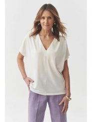 TATUUM Bluzka "Kala" w kolorze kremowym rozmiar: S. Brązowe bluzki Tatuum, s, bez wzorów, bez kołnierzyka, bez ramiączek. Za 100.28 zł.