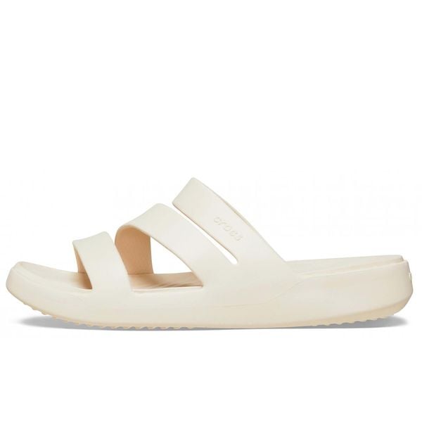 Klapki Crocs Getaway Strappy Z Klapkami Damskie. Białe klapki Crocs, bez wzorów, z materiału, bez obcasa. Za 281.99 zł.