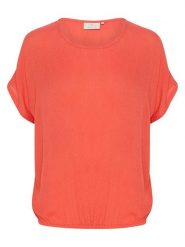 Kaffe Bluzka w kolorze koralowym rozmiar: 44. Czerwone bluzki Kaffe, s, bez wzorów, z wiskozy, klasyczne, bez kołnierzyka, bez ramiączek. Za 56.99 zł.