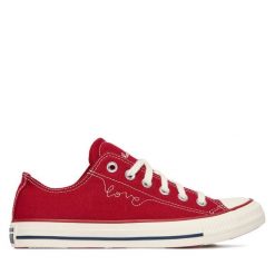 Trampki Converse. Czerwone trampki Converse, bez wzorów, bez zapięcia. Za 349.99 zł.