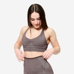 Stanik sportowy Decathlon. Białe bielizna sportowa DECATHLON, l, bez wzorów, ze skóry. Za 89.99 zł.