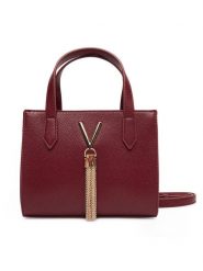 Valentino Torebka Divina VBS1R415G Bordowy. Czerwone torebki klasyczne Valentino, bez wzorów, ze skóry, bez dodatków. Za 469.99 zł.