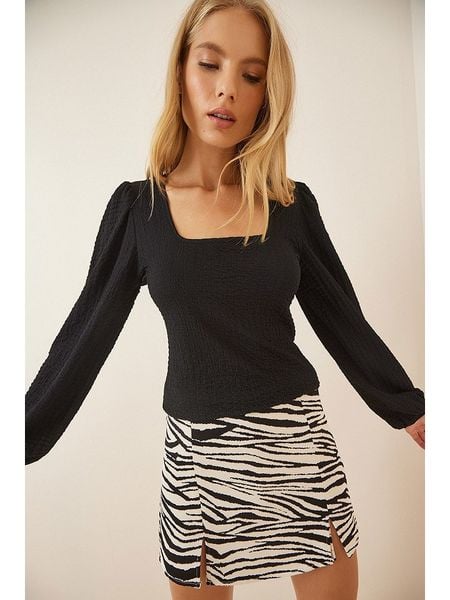 Happiness Istanbul Bluzka w kolorze czarnym rozmiar: 42. Czarne bluzki Happiness Istanbul, bez wzorów, bez kołnierzyka, bez ramiączek. Za 48.16 zł.