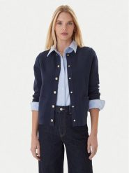 Tommy Hilfiger Kardigan WW0WW40846 Granatowy Regular Fit. Niebieskie kardigany TOMMY HILFIGER, m, bez wzorów, z bawełny. Za 749.99 zł.