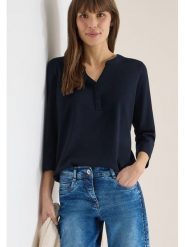 Cecil Koszulka w kolorze granatowym rozmiar: L. Niebieskie bluzki Cecil, l, bez wzorów, bez kołnierzyka, bez ramiączek. Za 92.21 zł.