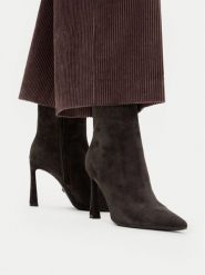 GINO ROSSI Botki EO-GL988A-5-180-1 Brązowy ciemny. Brązowe botki Gino Rossi, bez wzorów, ze skóry, bez obcasa, na słupku, bez zapięcia. Za 479.99 zł.