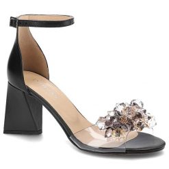 Czarne Sandały Damiss Eleganckie Skórzane Buty Na Obcasie. Czarne sandały DAMISS, z aplikacjami, eleganckie, bez obcasa, na obcasie, bez zapięcia. Za 379.00 zł.