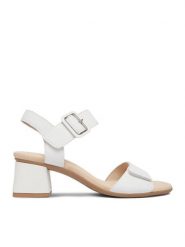 Remonte Sandały CEO-D1K51-80 Biały. Białe sandały Remonte, bez wzorów, ze skóry, bez obcasa, na słupku, bez zapięcia. Za 369.99 zł.