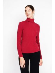 ASSUILI Koszulka w kolorze czerwonym rozmiar: 38. Czerwone bluzki Assuili, bez wzorów, z bawełny, klasyczne, bez kołnierzyka, bez ramiączek. Za 95.69 zł.