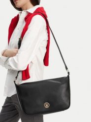 Beverly Hills Polo Club Torebka C-BHPC-L-001-08 Czarny. Czarne listonoszki Beverly Hills Polo Club, bez wzorów, z materiału, bez dodatków. Za 159.99 zł.