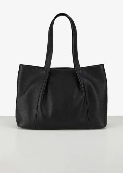 Torba typu shopper ze skóry. Czarne shopper bonprix, bez wzorów, ze skóry, bez dodatków. Za 239.99 zł.