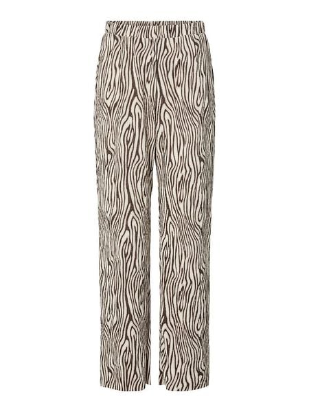 Pieces Spodnie "Pcflora" w kolorze beżowym rozmiar: XL. Brązowe spodnie materiałowe Pieces, na co dzień, xl, bez wzorów, z materiału, z podwyższonym stanem. Za 99.95 zł.