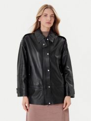 BOSS Kurtka skórzana Salaha 50544445 Czarny Relaxed Fit. Czarne kurtki Boss, bez wzorów, ze skóry, bez kaptura. Za 3,299.00 zł.