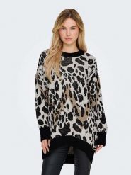ONLY Sweter w kolorze czarno-jasnobrązowym rozmiar: XS. Brązowe swetry Only, xs, bez wzorów, bez ramiączek. Za 79.03 zł.