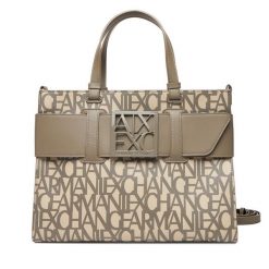 Torebka Armani Exchange. Brązowe shopper Armani Exchange, bez wzorów, bez dodatków. Za 869.99 zł.