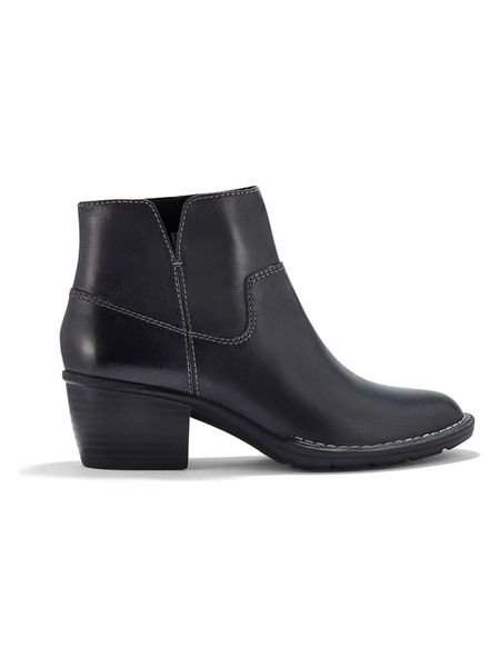 Clarks Skórzane botki w kolorze czarnym rozmiar: 39,5. Czarne botki Clarks, bez wzorów, bez obcasa, bez zapięcia. Za 169.63 zł.