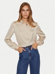 Vila Koszula 14063320 Beżowy Regular Fit. Brązowe koszule Vila, bez wzorów, z syntetyku, bez kołnierzyka, bez ramiączek. Za 149.99 zł.