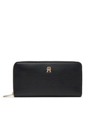 Tommy Hilfiger Duży Portfel Damski Th Icon Lrg Za AW0AW17744 Czarny. Czarne portfele TOMMY HILFIGER, bez wzorów, ze skóry. Za 299.99 zł.