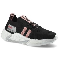 Czarne Sneakersy Damskie Artiker Sportowe Półbuty. Czarne obuwie sportowe Artiker, na wiosnę, z dzianiny, bez zapięcia. Za 99.99 zł.