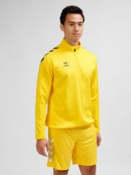 Bluza 1/2 zip Hummel Core XK. Brązowe bluzy Hummel, xl, bez wzorów, z materiału, bez kaptura. Za 178.20 zł.