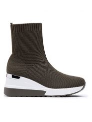 Foreverfolie Sneakersy w kolorze oliwkowo-białym rozmiar: 40. Brązowe trampki Foreverfolie, bez wzorów, za kostkę, bez zapięcia. Za 109.95 zł.
