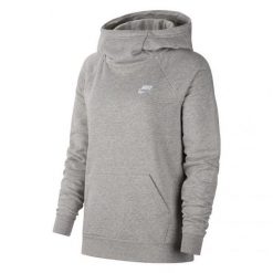 Damska Bluza Z Kapturem Essentials Funnel Neck. Szare bluzy sportowe Nike, m, bez wzorów, z kapturem. Za 263.99 zł.