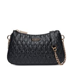 Torebka Guess. Czarne listonoszki Guess, z aplikacjami, bez dodatków. Za 259.99 zł.