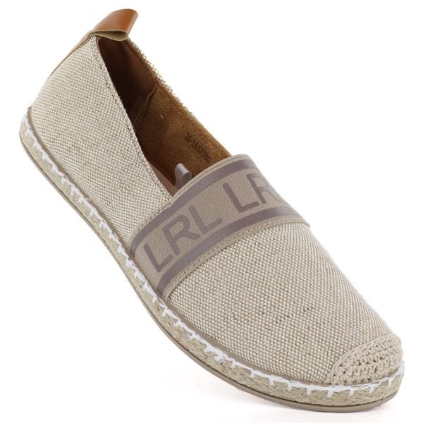 Półbuty damskie espadryle beżowe Potocki PY16373. Brązowe espadryle POTOCKI, bez wzorów, z tkaniny, bez zapięcia. Za 83.98 zł.