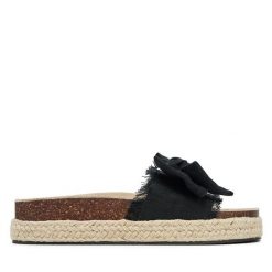 Espadryle DeeZee. Czarne espadryle DeeZee, bez wzorów, bez obcasa, bez zapięcia. Za 119.99 zł.