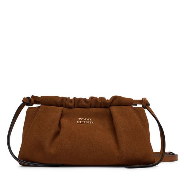Torebka Tommy Hilfiger. Brązowe listonoszki TOMMY HILFIGER, bez wzorów, bez dodatków. Za 699.99 zł.