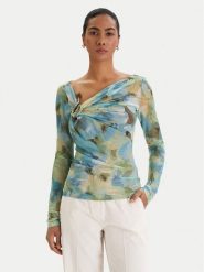 Bardot Bluzka Marisol 60306TB Zielony Slim Fit. Zielone bluzki Bardot, xl, bez wzorów, z syntetyku, bez kołnierzyka, bez ramiączek. Za 399.99 zł.