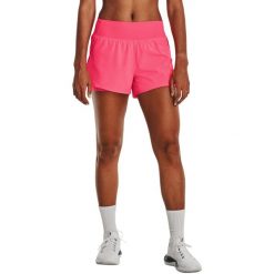 Spodenki sportowe damskie Under Armour Flex Woven 2-In-1. Czerwone obuwie sportowe Under Armour, bez zapięcia, do biegania. Za 208.50 zł.