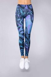 Legginsy sportowe damskie DEEP TRIP Wave. Niebieskie legginsy DEEP TRIP, l, bez wzorów, z elastanu. Za 179.00 zł.