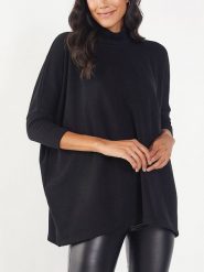 Milan Kiss Sweter w kolorze czarnym rozmiar: L. Czarne swetry Milan Kiss, l, bez wzorów, bez ramiączek. Za 100.99 zł.