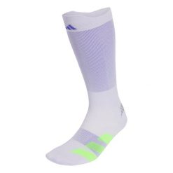 Biegowe skarpety do łydki adizero. Fioletowe skarpety Adidas, bez wzorów, z elastanu. Za 89.95 zł.