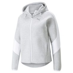 Bluza dresowa damska Puma EVOSTRIPE. Szare bluzy Puma, na zimę, xs, bez wzorów, z dresówki, bez kaptura. Za 213.99 zł.