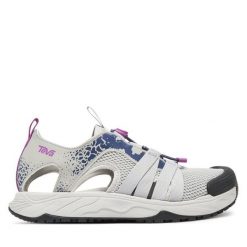 Sandały Teva. Szare sandały Teva, bez wzorów, sportowe, bez obcasa, bez zapięcia. Za 469.99 zł.
