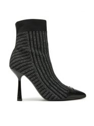 KARL LAGERFELD Botki KL31343 Czarny. Czarne botki KARL LAGERFELD, bez wzorów, z materiału, bez obcasa, na szpilce, bez zapięcia. Za 999.99 zł.