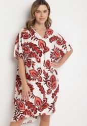 Bordowa Sukienka z Lnem i Wiskozą Ozdobiona Cyrkoniami Sadelune. Czerwone sukienki Born2be, na co dzień, uniwersalny, bez wzorów, z wiskozy, eleganckie, bez kołnierzyka, bez ramiączek, midi. Za 69.99 zł.