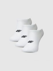 4F Skarpetki casual stopki (3-pack) damskie - białe 39-42. Białe skarpety 4f, bez wzorów, z bawełny. Za 44.99 zł.