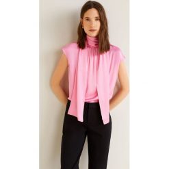 Mango - Bluzka Lazo. Czerwone bluzki Mango, l, bez wzorów, z materiału, casualowe, bez kołnierzyka, bez ramiączek. W wyprzedaży za 59.90 zł.